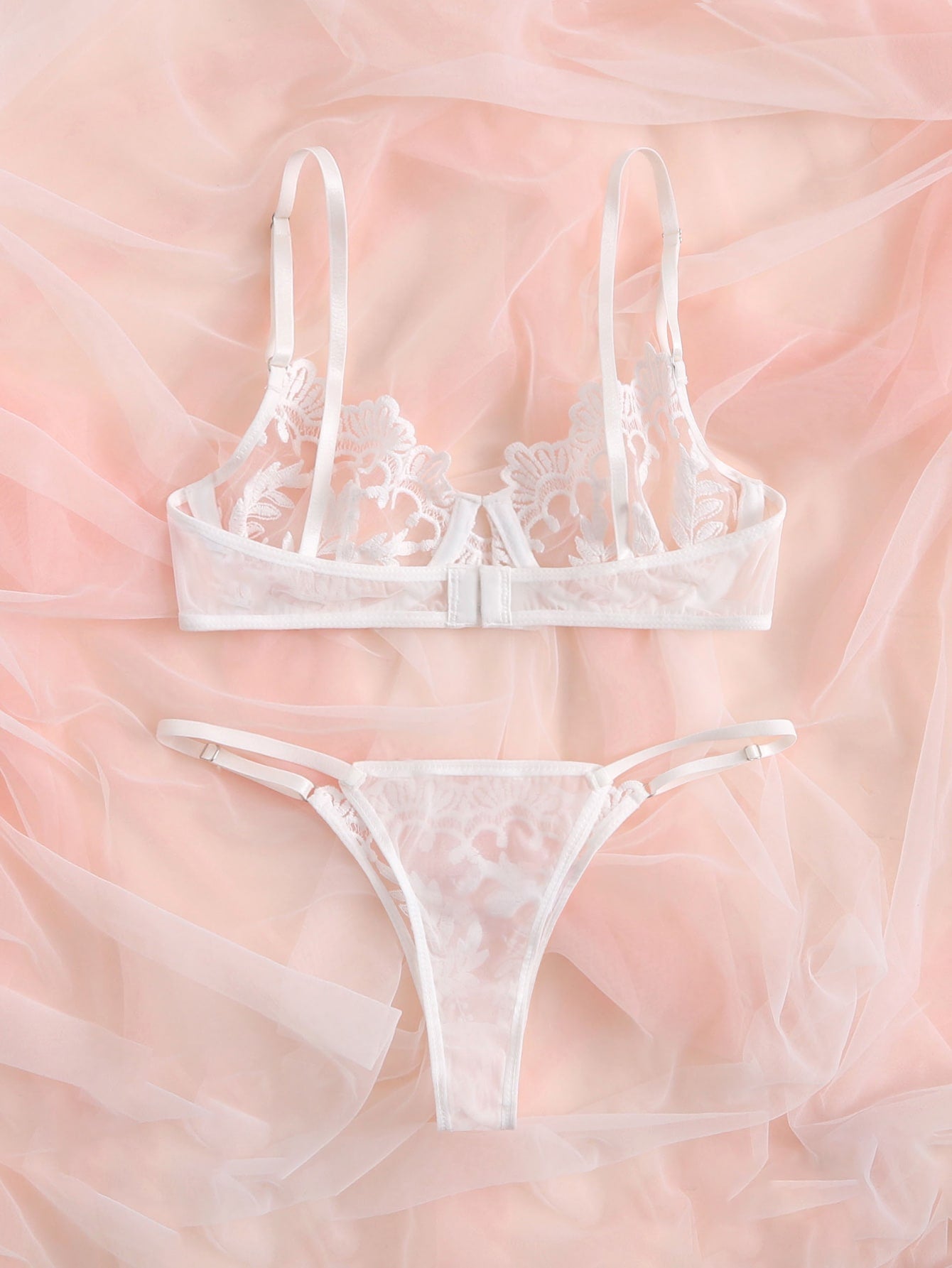 Floral Lace Underwire Lingerie Set