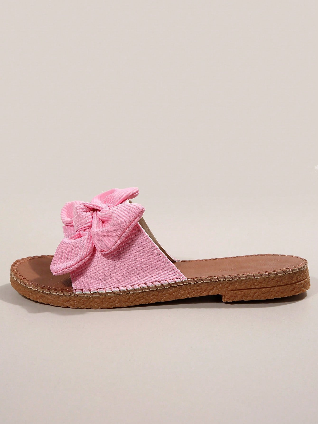 Women Bow Decor Slide Sandals, Fashion Summer Flat Sandals