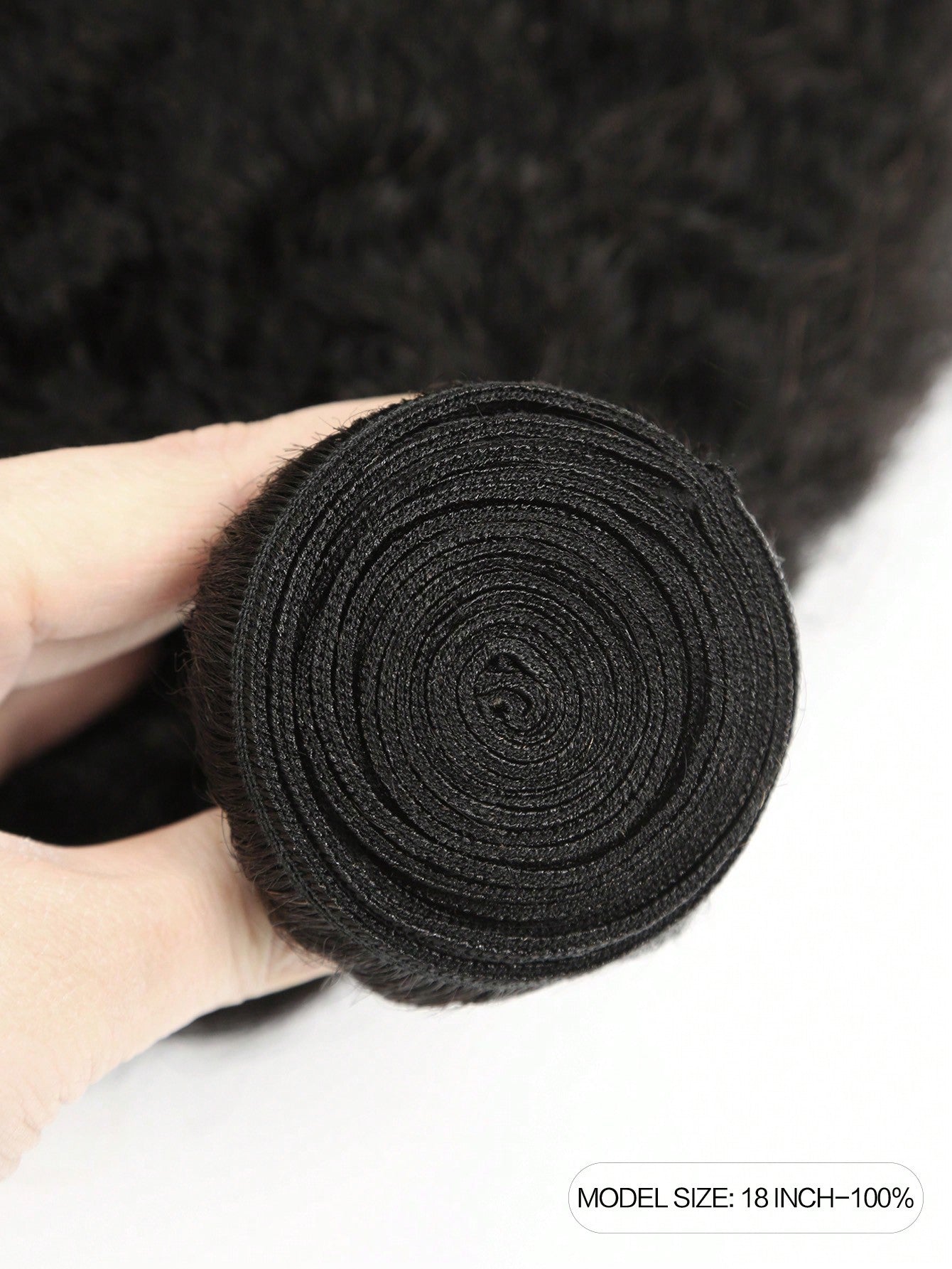 1pc Kinky Straight Human Hair Bundles 1 Bundle Hair Extension Real Hair Weave Double Weft Bundles Extension Daily Use Natural Black Color