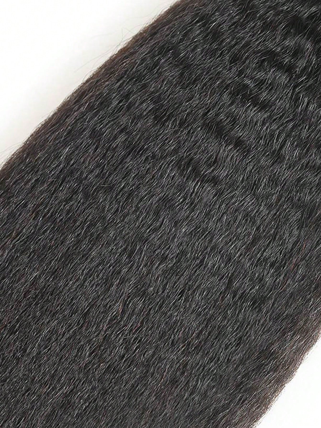 1pc Kinky Straight Human Hair Bundles 1 Bundle Hair Extension Real Hair Weave Double Weft Bundles Extension Daily Use Natural Black Color