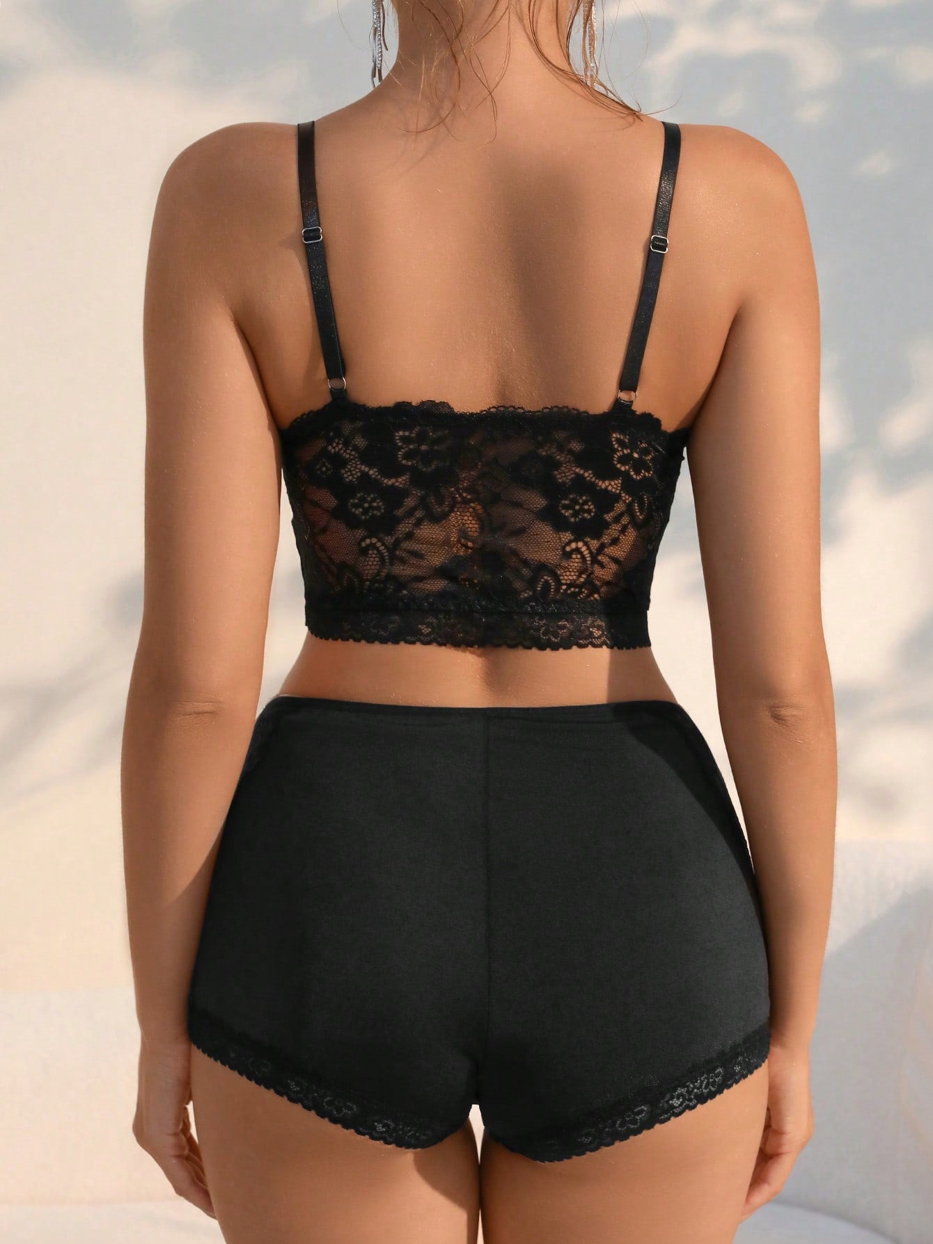 Contrast Lace Lingerie Set