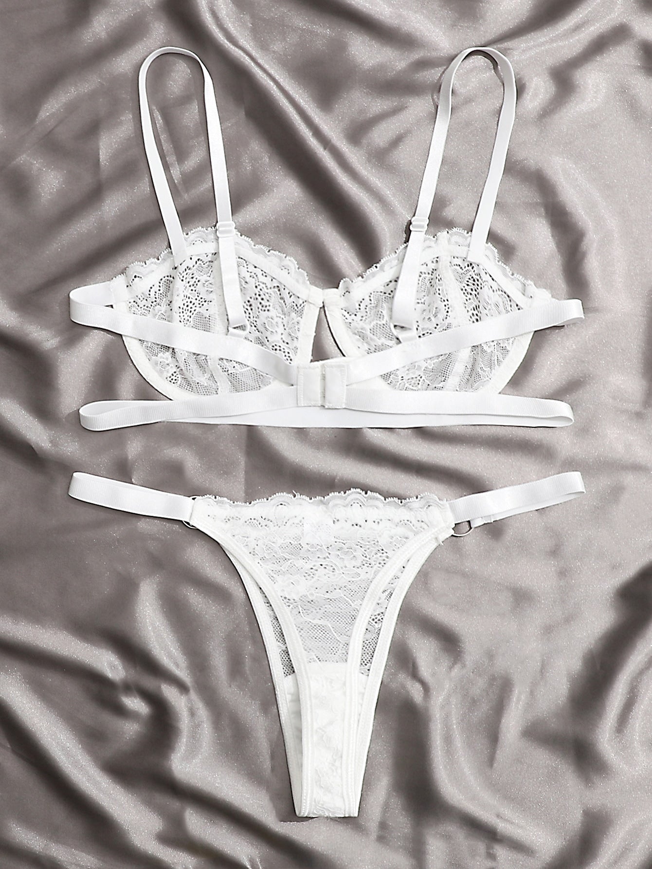 Floral Lace Underwire Lingerie Set
